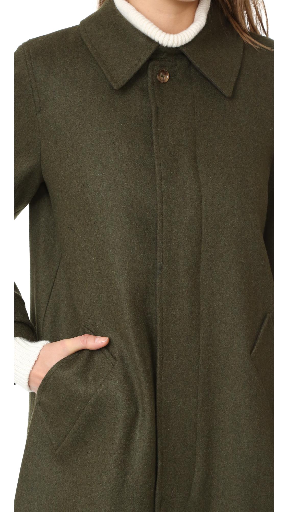 A.P.C. Mac Dinard Coat in Green | Lyst